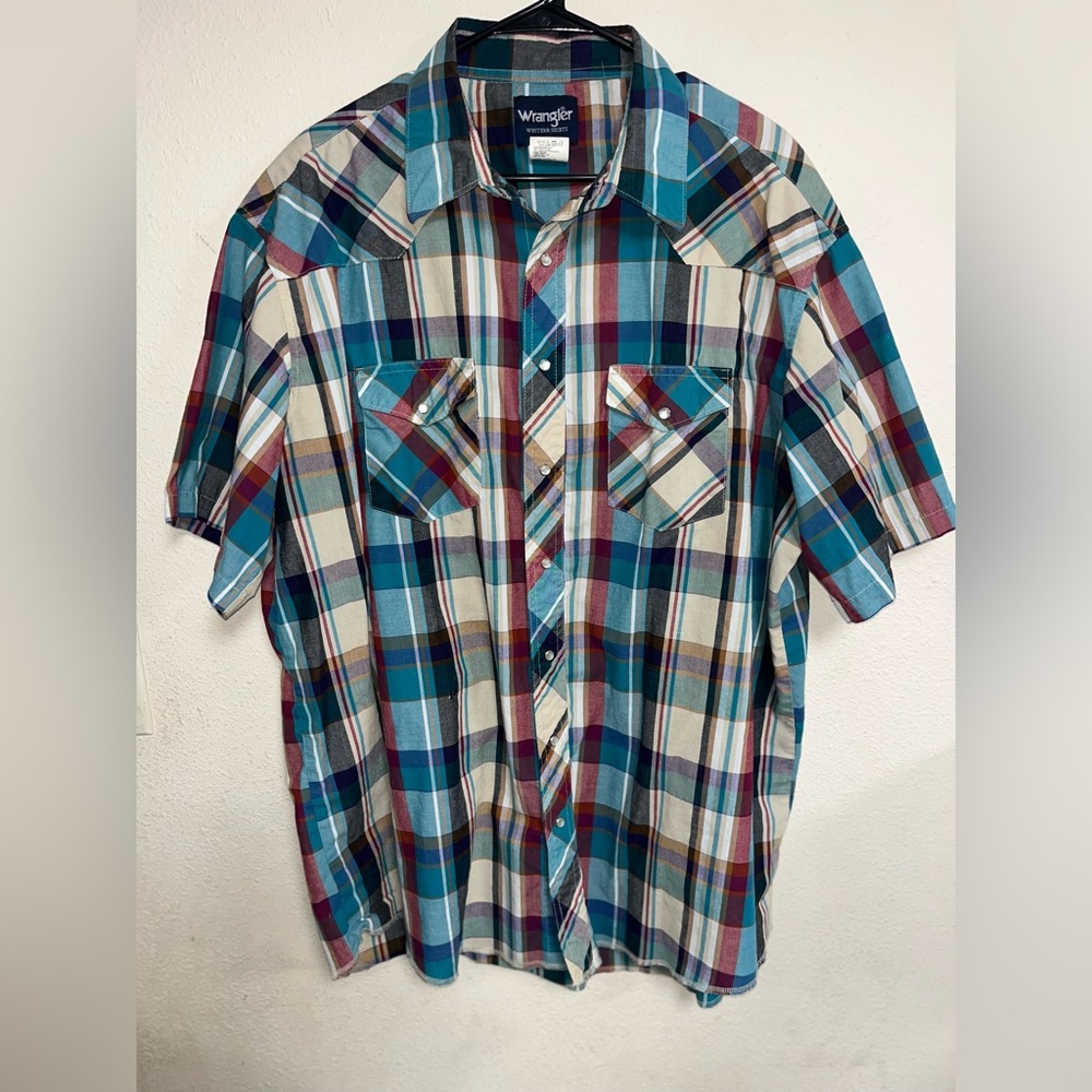Mens Wrangler Western Shirt Pearl Snap